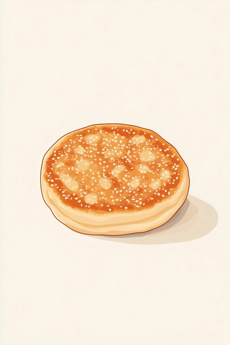 Flat Illustration of Sesame Pancake scaled