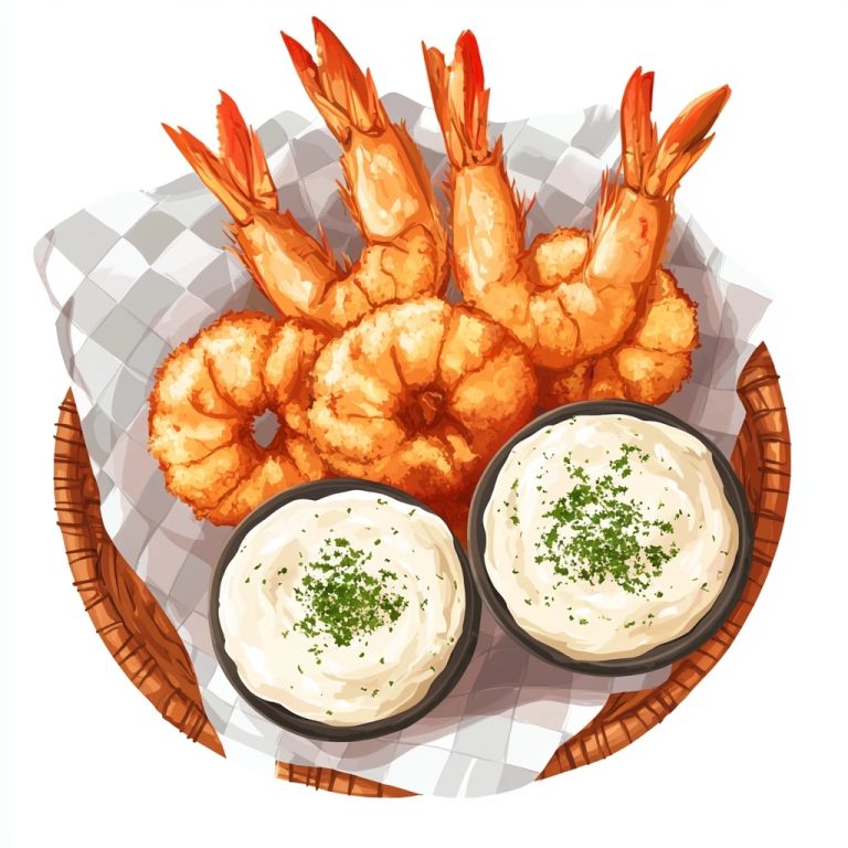 Flat Illustration of Shrimp Basket