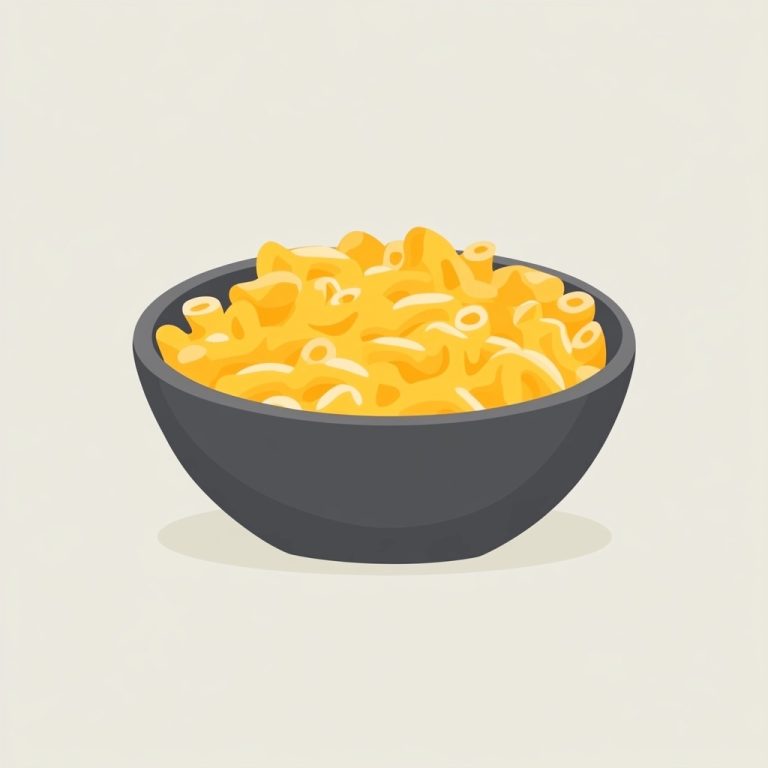 Flat Macaroni and Cheese Illustration