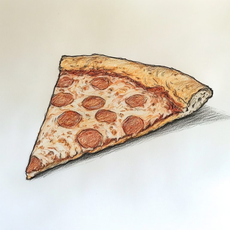 Flat Shaded Pizza Sketch