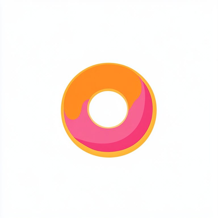 Flat Stamp Donut Illustration