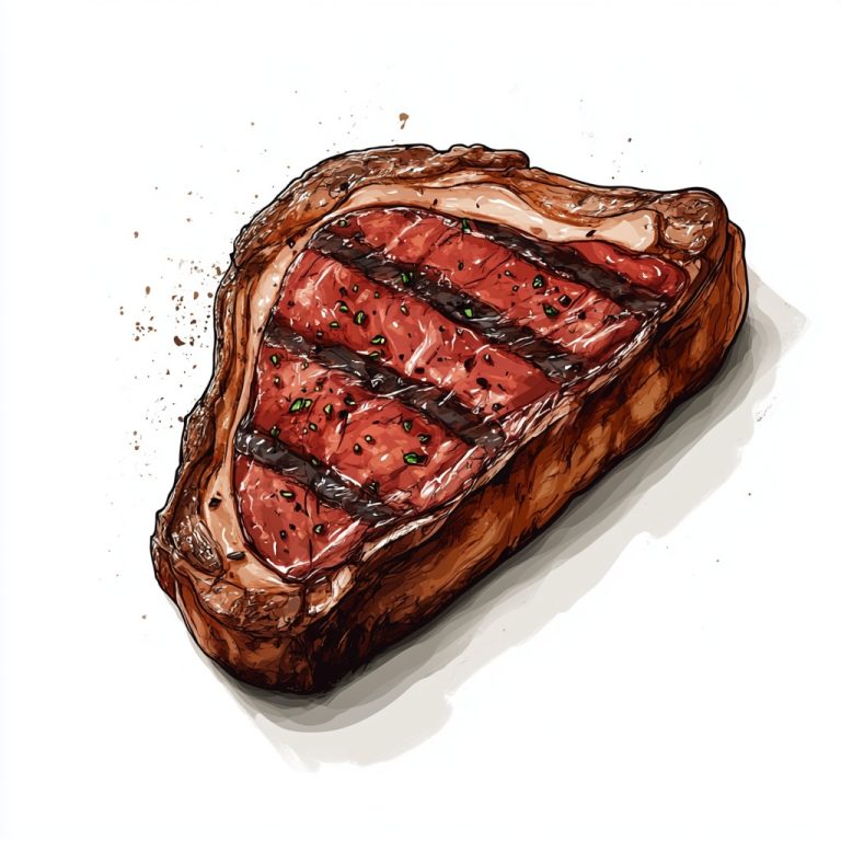 Flat Steak Illustration Above