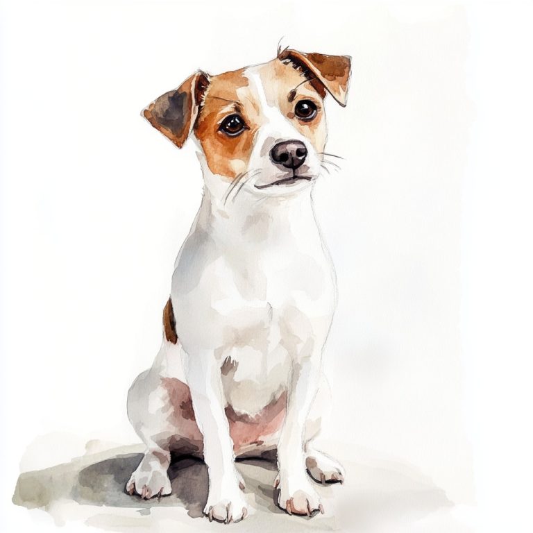 Flat Watercolor Jack Russell