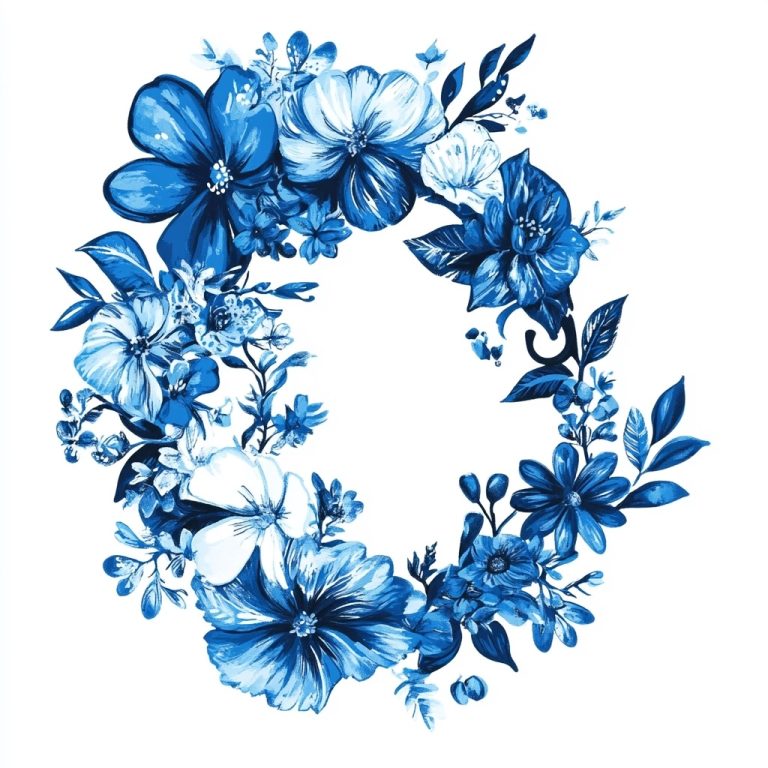 Floral Blue Diabetes Emblem