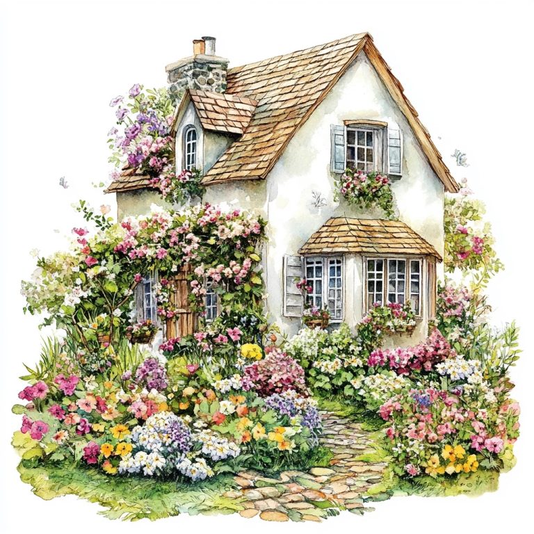 Floral Cottage in Natural Tones