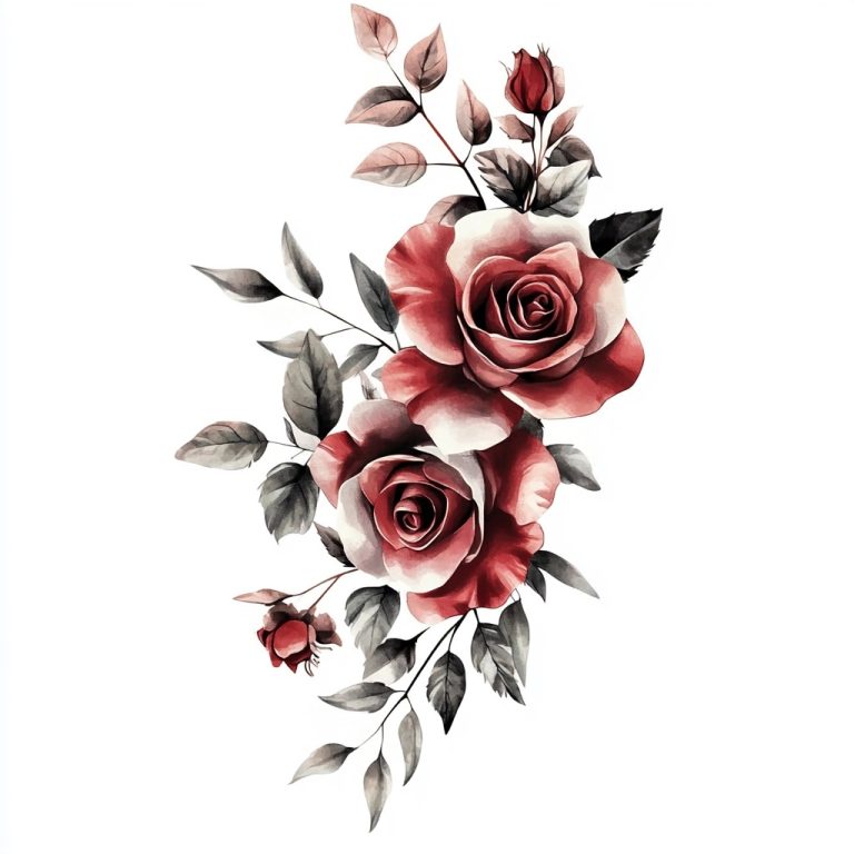 Floral Roses Tattoo Design