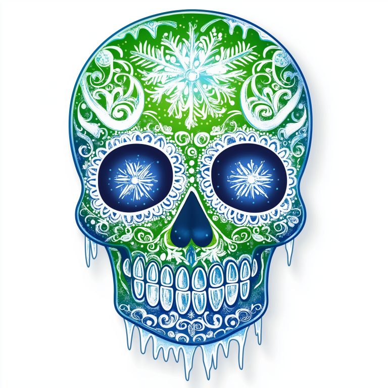 Frosty Colorful Sugar Skull