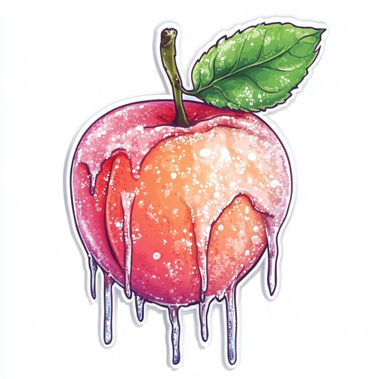 Frozen Peach Sticker Design