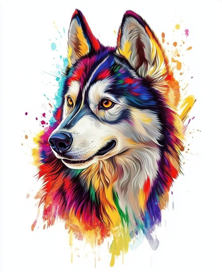 Full Color Husky Portrait