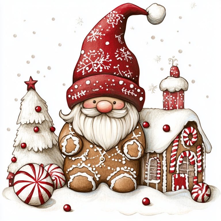 Gingerbread Gnome Clipart Design