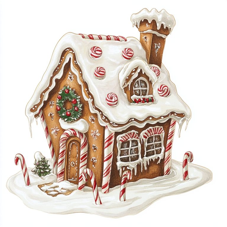 Gingerbread House Watercolor Sketch