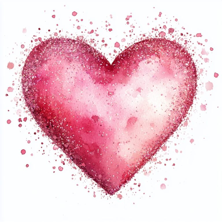 Glimmering Pink Heart Illustration