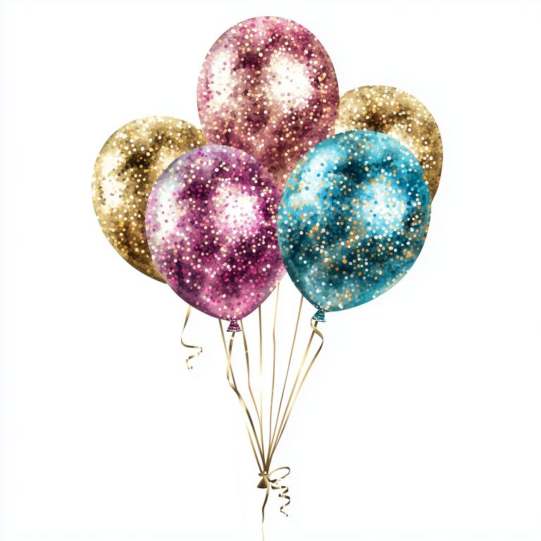 Glitter Balloons Clipart Design