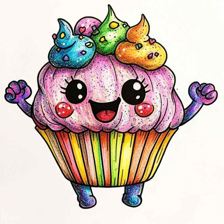 Glitter Cupcake Tattoo Design