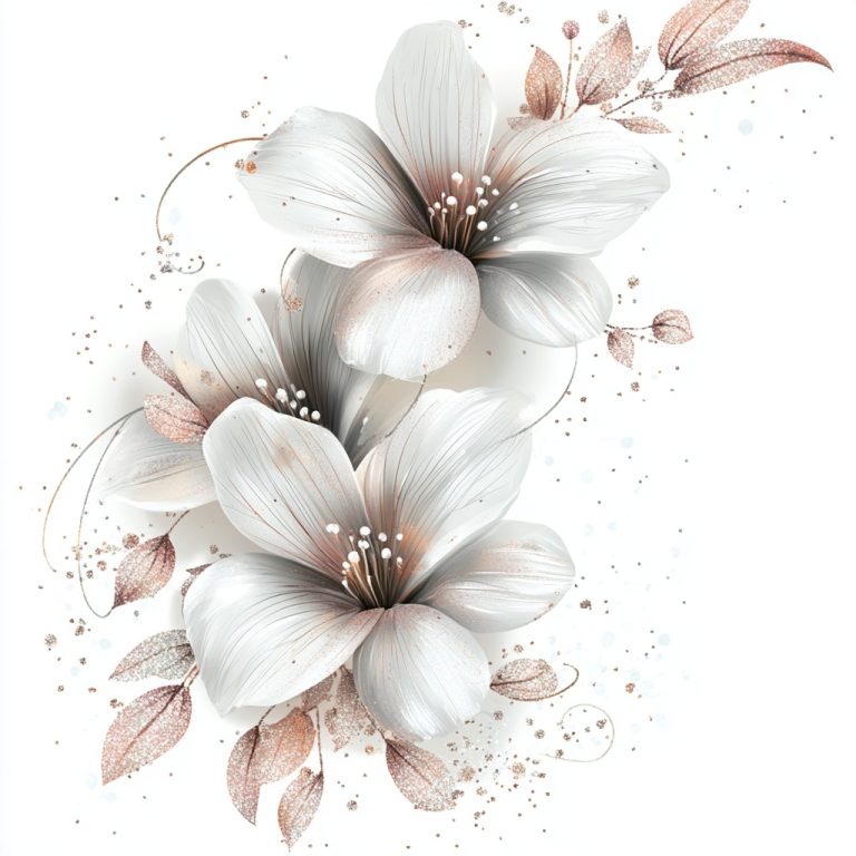 Glittering Floral Border Illustration