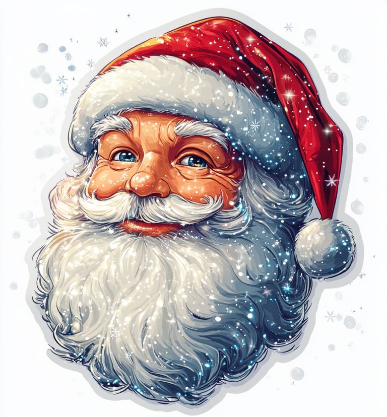 Glittery Santa Claus Sticker