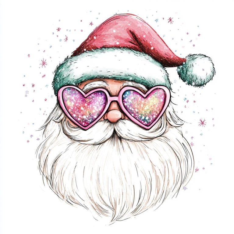 Glittery Santa Clipart Design 1