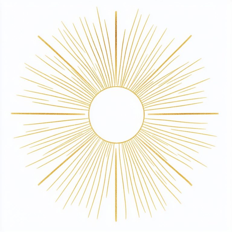 Gold Sun Line Art