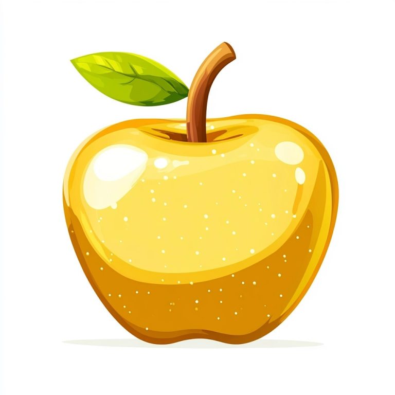 Golden Apple Icon Illustration