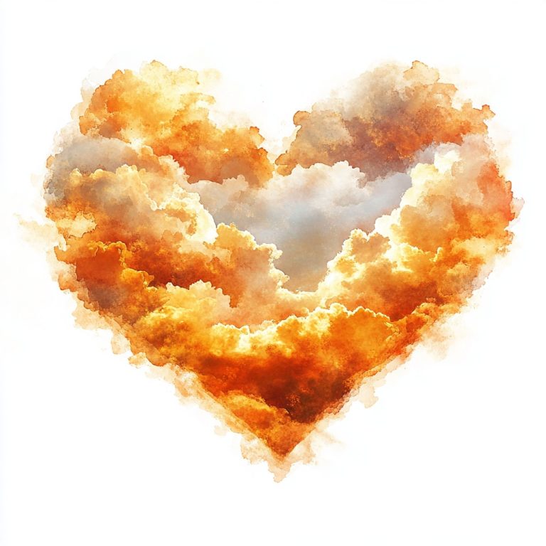 Golden Heart Cloud Watercolor