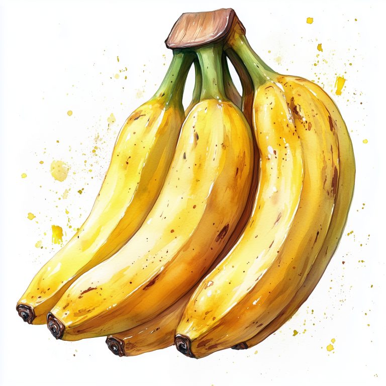 Gouache Bananas on White