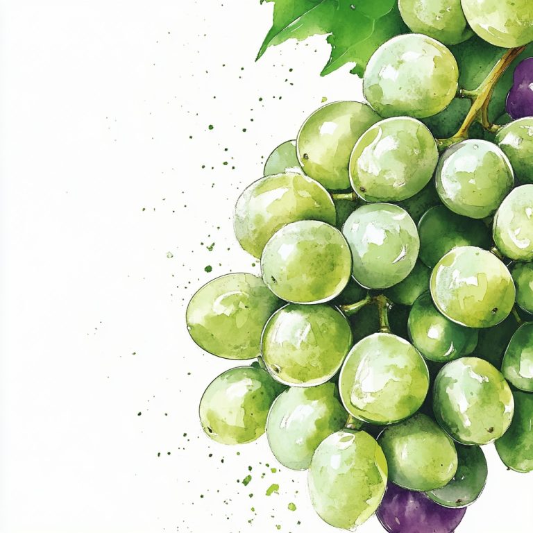 Grapes Illustration on White