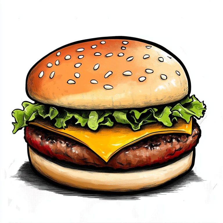 Graphic Cheeseburger Illustration