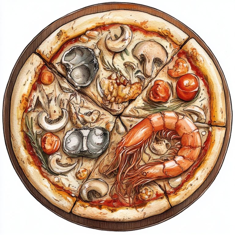 Graphic Seafood Pizza