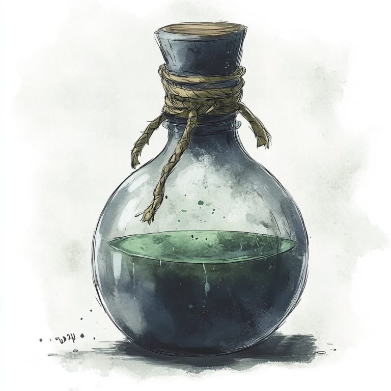 Gray and Green Potion Illustration