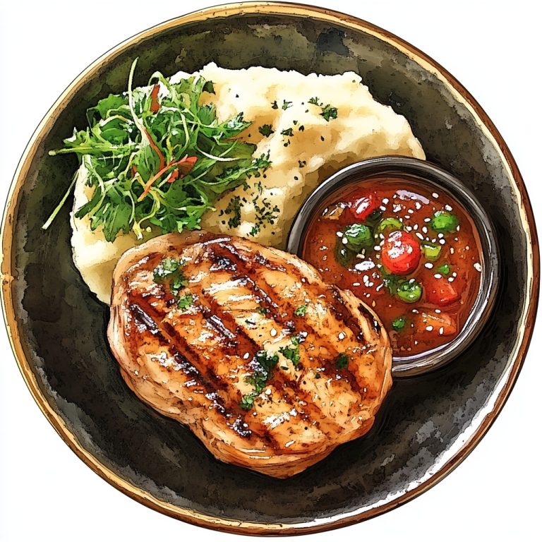 Grilled Chicken Steak Illustration