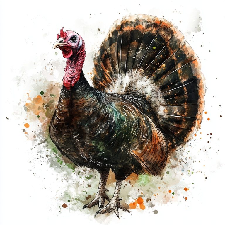 Grunge Watercolor Turkey Design