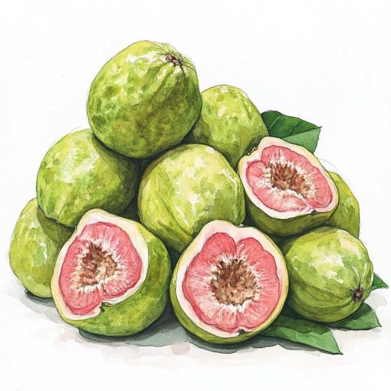 Guavas in Pen and Wash