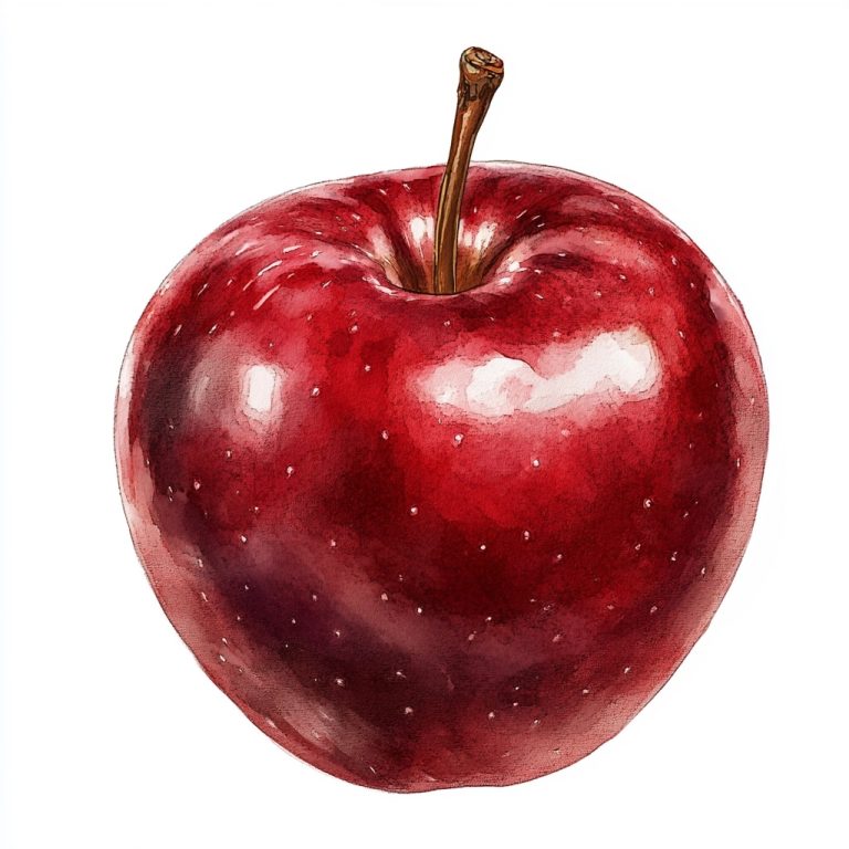 Hand Drawn Apple Watercolor