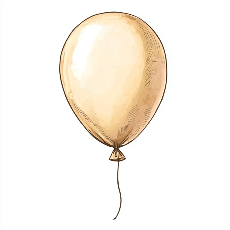 Hand Drawn Beige Balloon