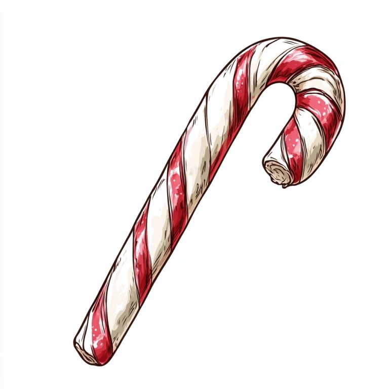 Hand Drawn Candy Cane