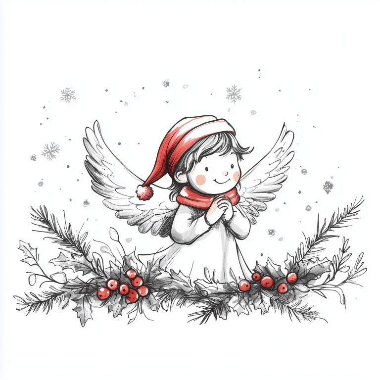 Hand Drawn Christmas Angel