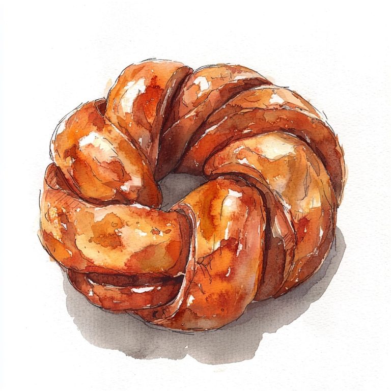 Hand Drawn Cinnamon Knot Watercolor