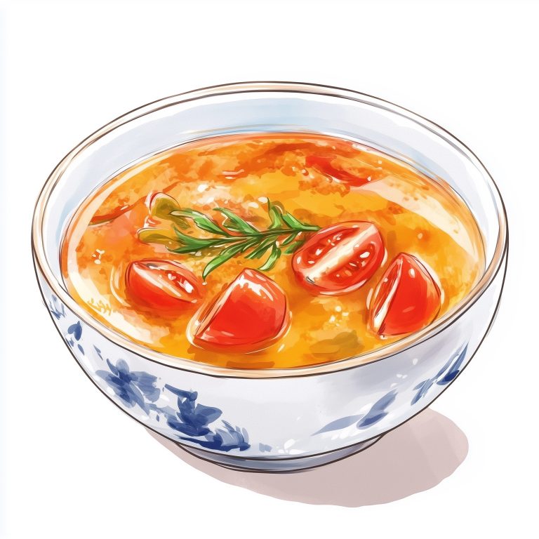 Hand Drawn Golden Soup Display