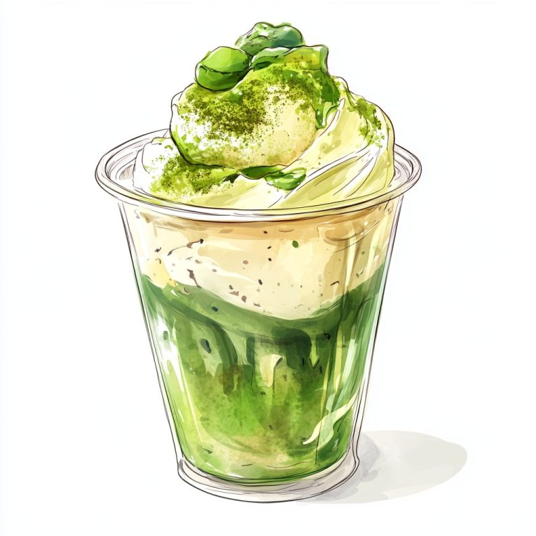 Hand Drawn Matcha Affogato