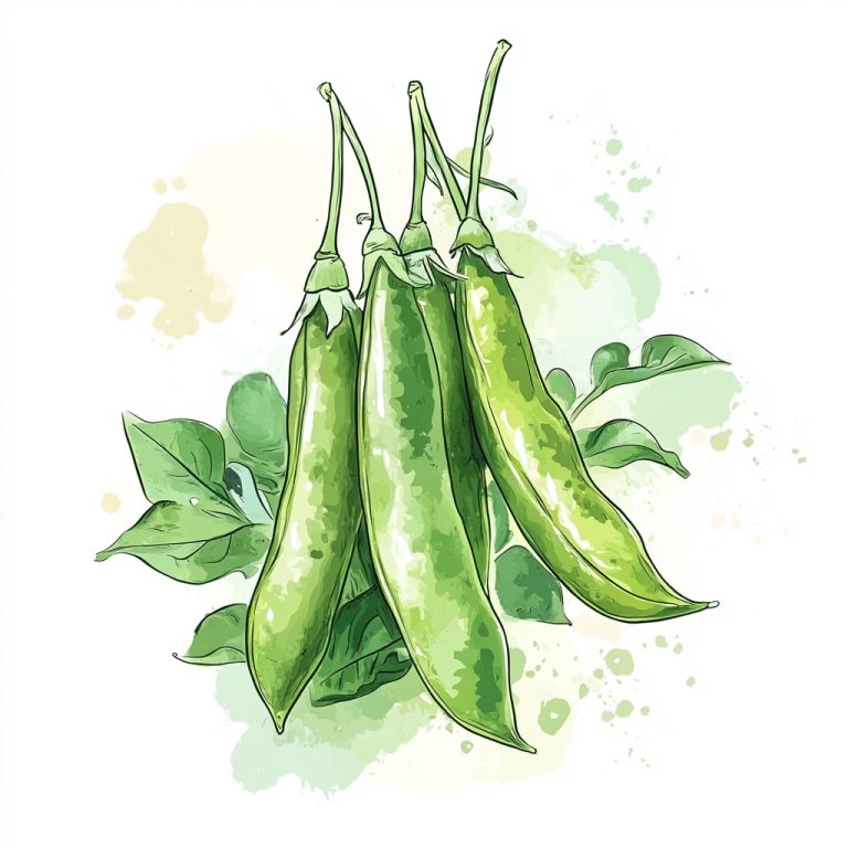 Hand Drawn Peas in Watercolor