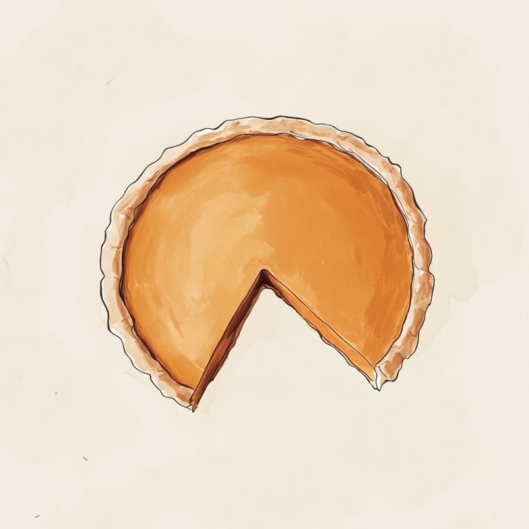 Hand Drawn Pumpkin Pie Slice