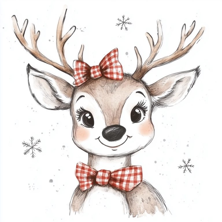 Hand Drawn Reindeer Illustration