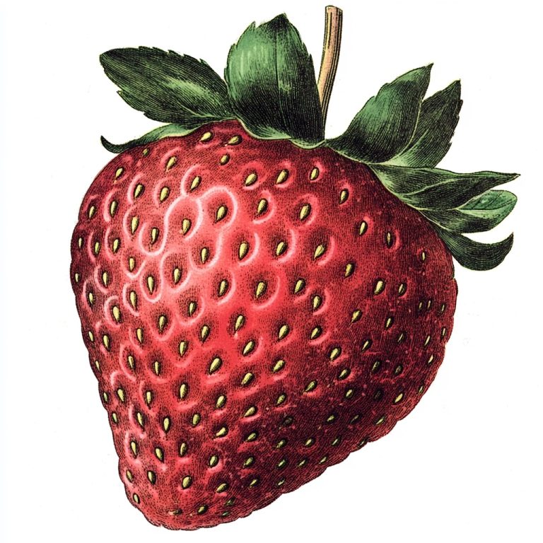 Hand Drawn Vintage Strawberry