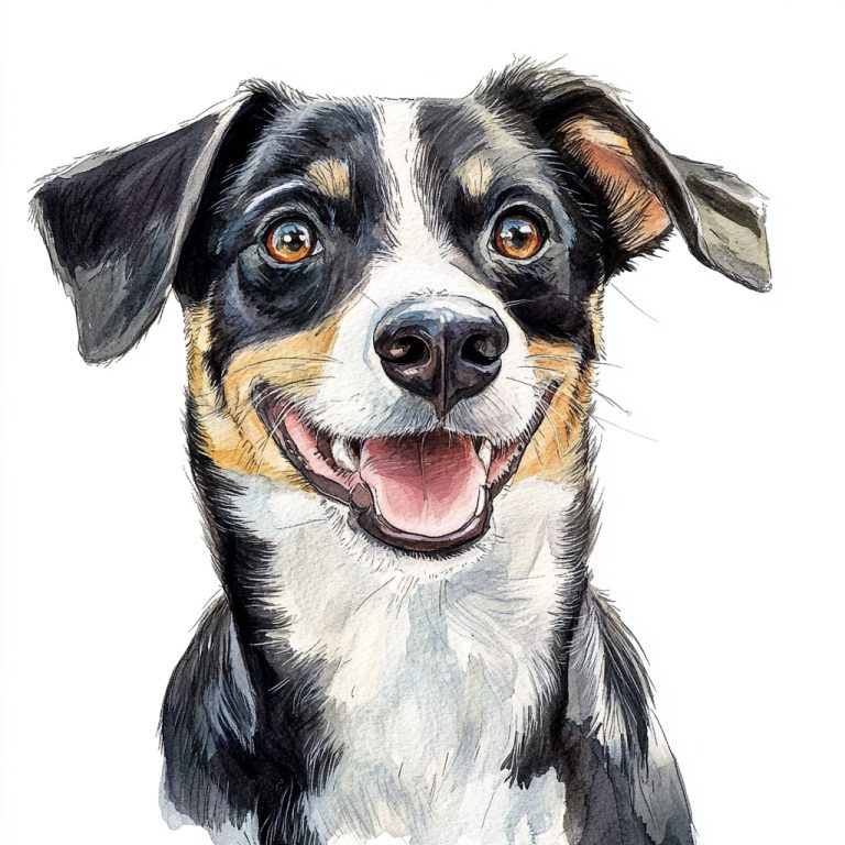 Hand Drawn Watercolor Dog