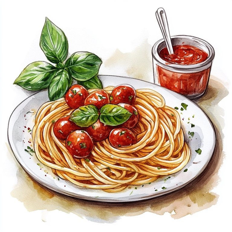 Hand Drawn Watercolor Spaghetti