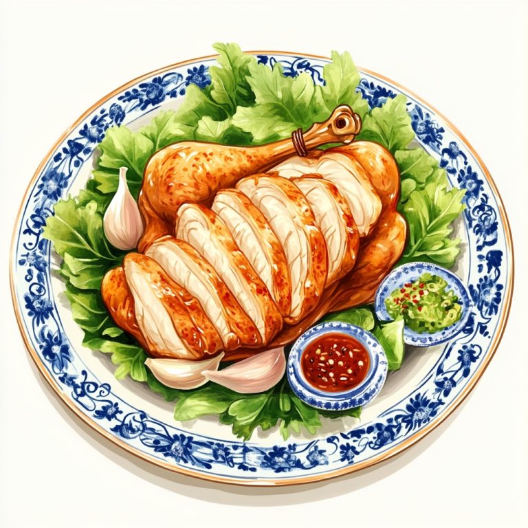 Hand Painted Chicken Dish