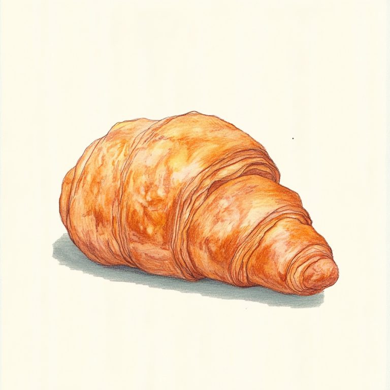 Handdrawn Croissant Illustration