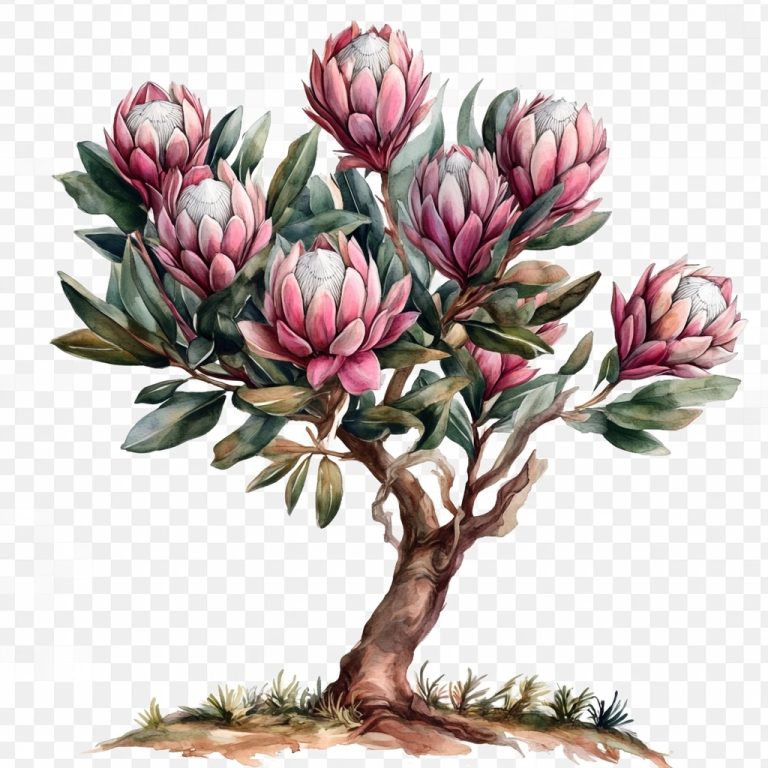 Handpainted Protea Tree Decal