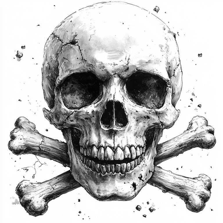 High Contrast Skull Engraving