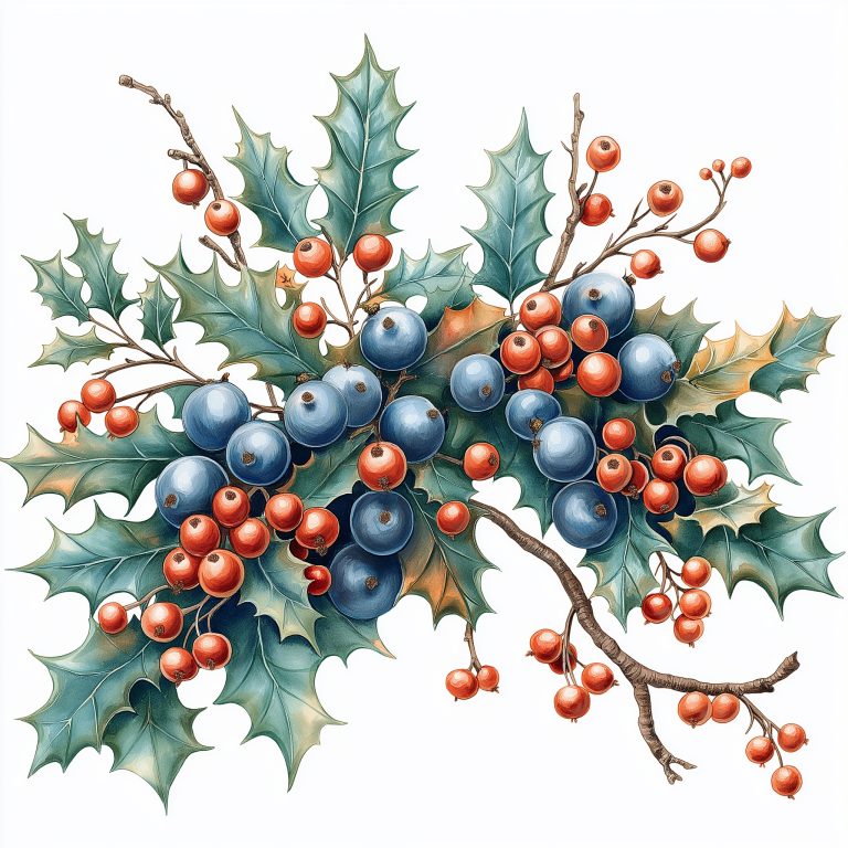 High Detail Holly Berries PNG